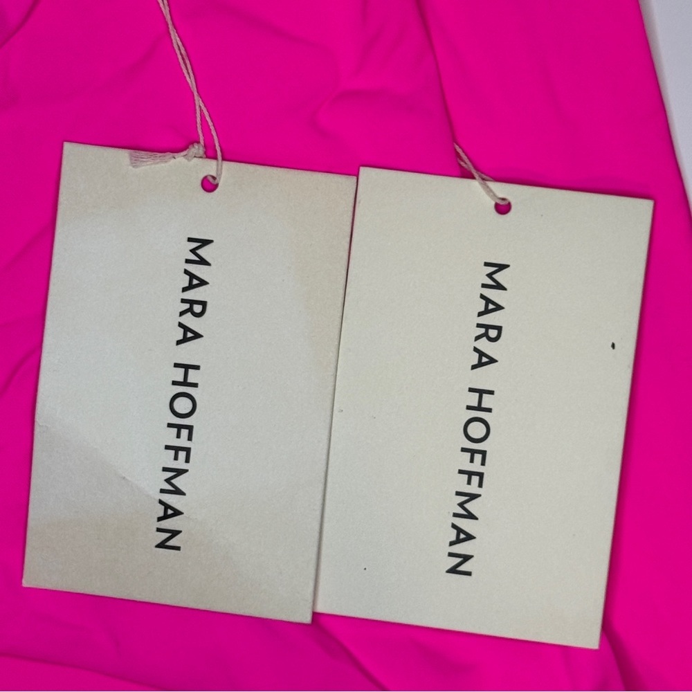 NWT | Mara Hoffman | Bandeau Bikini Set Two-Piece Swimsuit Hot Pink | Size M - Picture 7 of 10